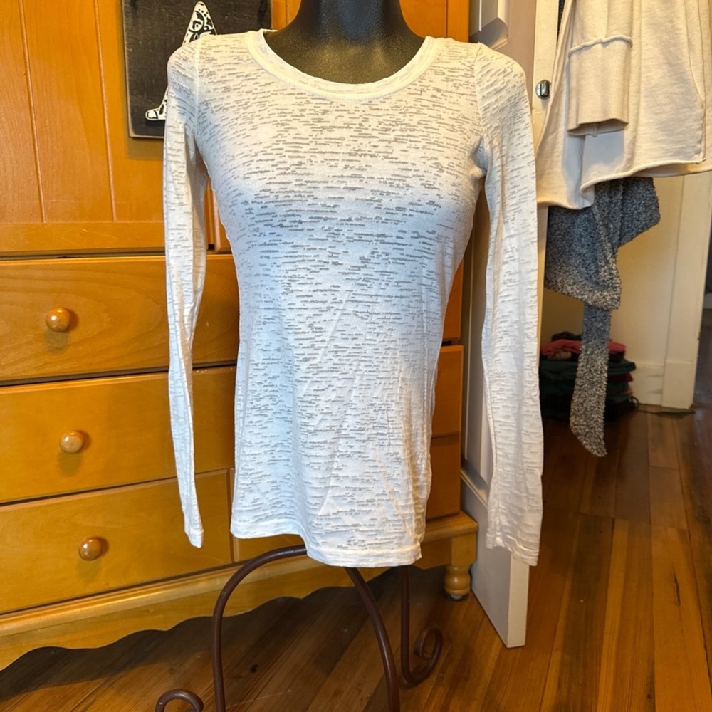 Women’s Lightweight Long Sleeve Top Thin Layering Shirt Cream Small